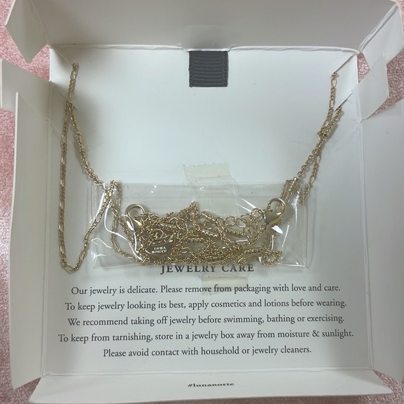 Brand New Luna Norte 14K Gold Plated Brass Druzy Quartz Two Piece Necklace Set - Picture 10 of 14